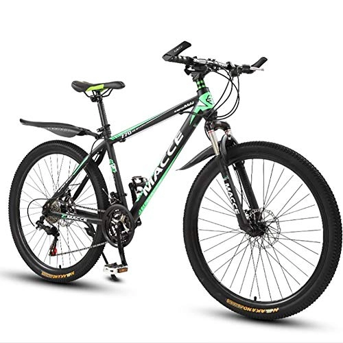 Mountain Bike : 26 Inch Mountain Bike 24 / 27 Variable Speed Off-Road Men And Women Bicycle Double Disc Brake Outdoor Sports Mountain Bike (Multiple Colors), Green, 24 speed