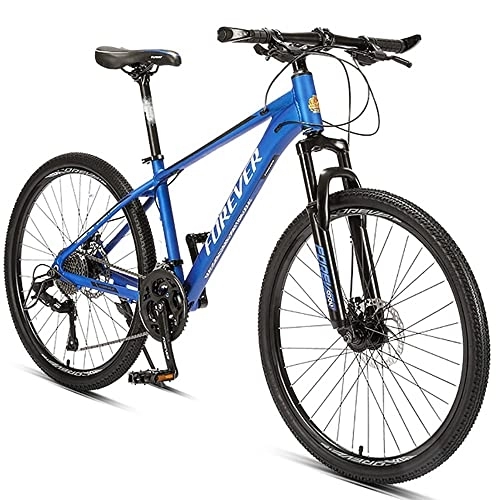 Mountain Bike : 26-inch Mountain Bike, 27 Speed Mountain Bicycle with Aluminium Frame and Double Disc Brake, Front Suspension Anti-Slip Shock-Absor Men and Women's O