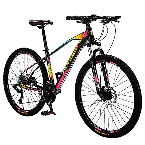 Mountain Bike : 26-inch Mountain Bike, 27 Speed Mountain Bicycle With Aluminum Frame and Double Disc Brake, Front Suspension Anti-Slip Shock-Absorbing Men and Women's Outdoor Cycling Road Bike