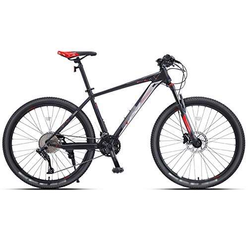 Mountain Bike : 26 Inch Mountain Bike, 33 Speed Road Bike, Shock-absorbing Front Fork, Full Suspension MTB Bikes for Men or Women (Color : 33-speed red, Size : 26inches)