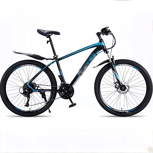 Mountain Bike : 26 Inch Mountain Bike Aluminum Alloy 24 Variable Speed Shock Absorption Off-Road Travel City Commuter Car (Black a) (Blue a)