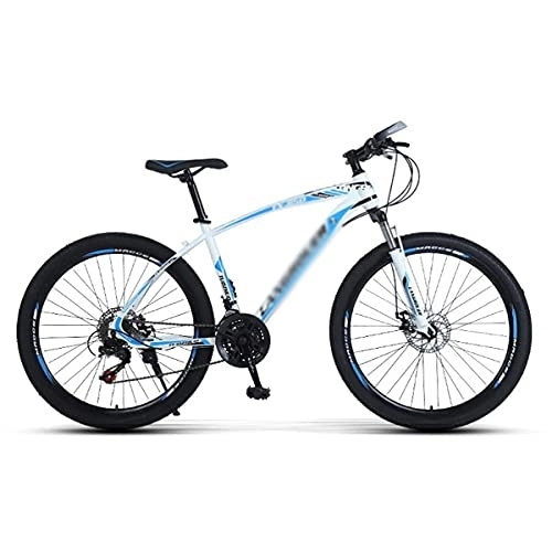 Mountain Bike : 26 inch Mountain Bike Carbon Steel Frame 21 / 24 / 27-Speed Dual Disc with Lock-Out Suspension Fork Suitable for Men and Women Cycling Enthusiasts / Blue / 2