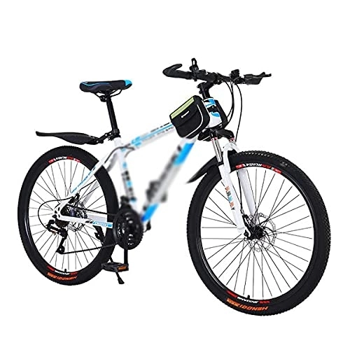 Mountain Bike : 26 inch Mountain Bike Carbon Steel Frame 21 / 24 / 27 Speeds with Dual Disc Brake and Dual Suspension / Blue / 24 Speed (White 21 Speed)