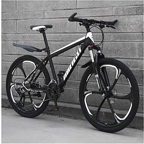 Mountain Bike : 26 inch mountain bike, disc brakes Hardtail MTB, Trekkingrad Men's Bike Girl Bicycle, Full Spring Mountain Bike (Color : 27Speed, Size : Black Red 6 Spoke)