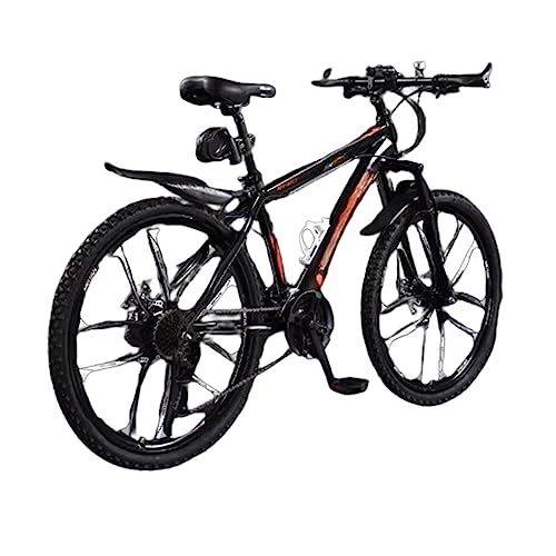Mountain Bike : 26-inch Mountain Bike, Dual Disc Brakes, All-terrain, Suitable for Men and Women with a Height Of 155-185 CM (black red 27 speed)