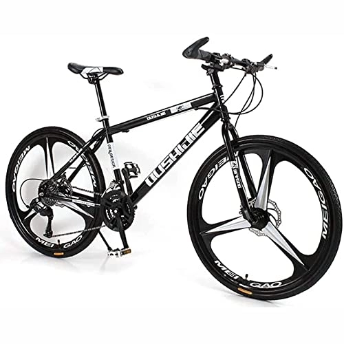 Mountain Bike : 26 Inch Mountain Bike for Women / Men Lightweight 21 / 24 / 27 Speed MTB Adult Bicycles Carbon Steel Frame Front Suspension, Black, 24 Speed