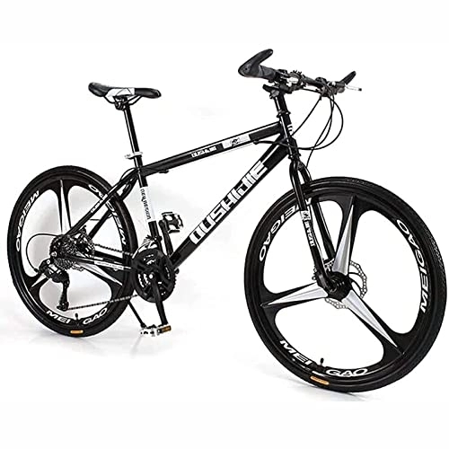 Mountain Bike : 26 Inch Mountain Bike for Women / Men Lightweight 21 / 24 / 27 Speed MTB Adult Bicycles Carbon Steel Frame Front Suspension, Black, 27 speed