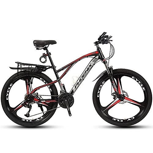 Mountain Bike : 26-inch Mountain Bike, Mountain Bicycle With 21 / 24 / 27 / 30 Speed Double Disc Brake, High-Carbon Steel Hardtail Mountain Bike, Front Suspension Men and