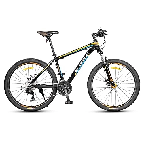 Mountain Bike : 26 Inch Mountain Bike with Aluminium Alloy MTB Frame Suspension Mens Bicycle 27 Gears Dual Disc Brake with Hydraulic Lock Out Fork and Hidden Cable D