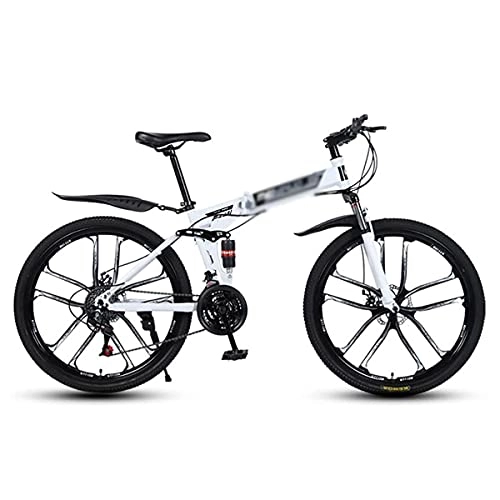 Mountain Bike : 26 Inch Mountain Bikes 21 / 24 / 27 Speed Suspension Fork MTB High-Tensile Carbon Steel Frame Mountain Bicycle With Dual Disc Brake For Men And Women(Size:21 Speed, Color:Black)