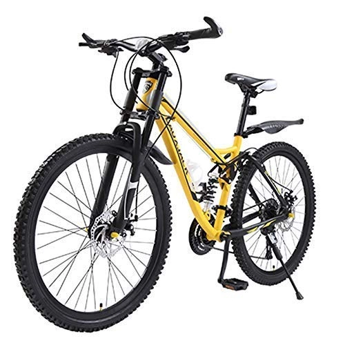 Mountain Bike : 26 Inch Mountain Bikes, Adult Student Dual Disc Brake Mountain Bicycle, High-Carbon Steel Frame All Terrain Bikes, Dual Suspension Mountain Bikes