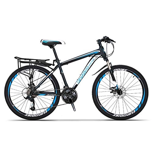 Mountain Bike : 26 Inch Mountain Bikes, Derailleur 24-Speed Hardtail Outroad Bicycles, Dual Disc Brakes, High Carbon Steel Mens MTB, for Outdoor Adventures