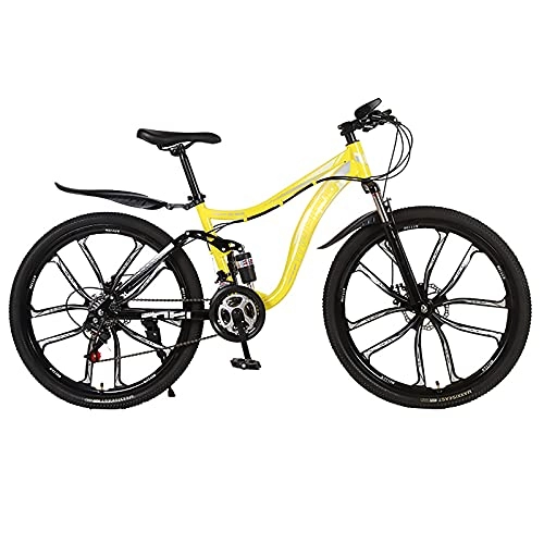 Mountain Bike : 26 inch MTB Mountain Bike for Men and Women, 21 Speed Dual Disc Brake Mountain Bicycle, Outdoor 10 Knife Wheels Carbon Steel Frame City Bikes