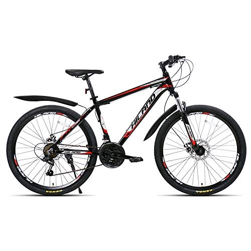 Mountain Bike : 26-inch steel 21-speed bicycle—dual disc brake—suitable for adult and student male and female mountain bikes-C