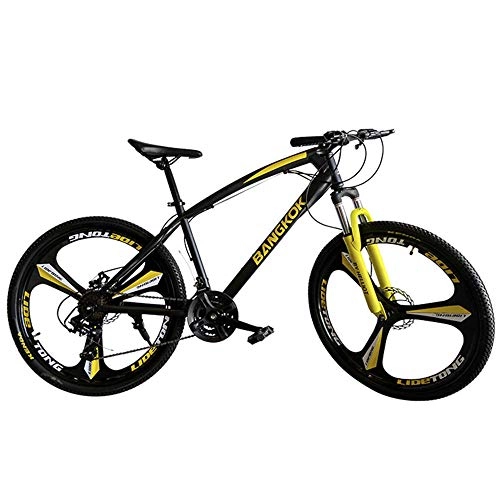 Mountain Bike : 26-inch trend bike 21-speed adult student mountain bike-yellow