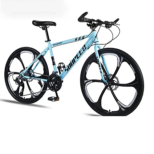Mountain Bike : 26 inch ultralight bicycle-mechanical brake-suitable for adult students off-road to work mountain bike Blue-30 speed