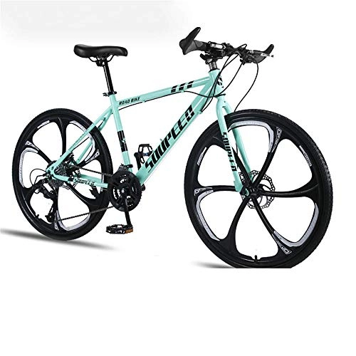 Mountain Bike : 26 inch ultralight bicycle-mechanical brake-suitable for adult students off-road to work mountain bike Green-24 speed