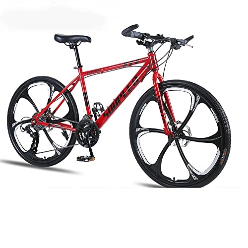 Mountain Bike : 26 inch ultralight bicycle-mechanical brake-suitable for adult students off-road to work mountain bike Red-30 speed