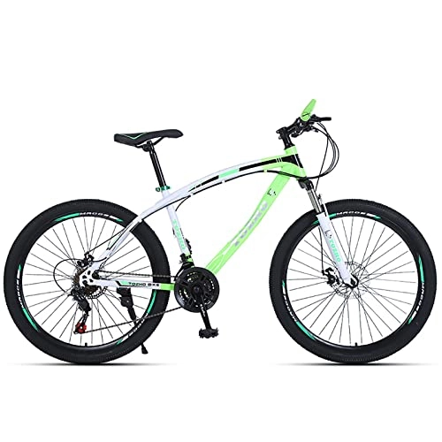 Mountain Bike : 26 Inch Wheel Mountain Bike, 21-30 Speed Mens Mountain Bike, Dual Disc Brake MTB Bike for Women, Green, 27 Speed