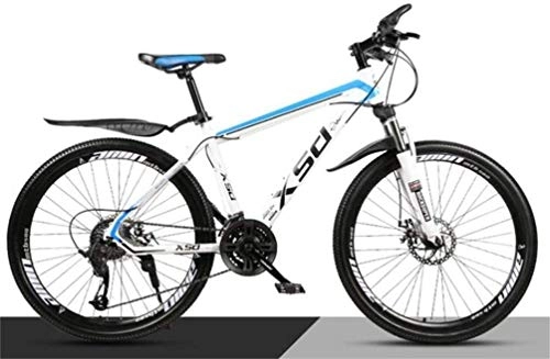 Mountain Bike : 26 Inch Wheel Mountain Bike For Adults, Student Off-road City Shock Absorber Bicycle Men Women City Commuter Bicycle, Perfect for Road Or Dirt Trail Touring (Color : White Blue, Size : 30 speed)
