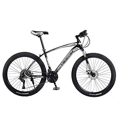 Mountain Bike : 26 inch Wheels Mens Mountain Bikes 21 / 24 / 27 Speed with Dual Disc Brake High-Tensile Carbon Steel Frame for a Path, Trail &Amp; Mountains / Black / 24 Spe