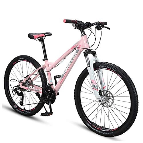Mountain Bike : 26 Inch Womens Mountain Bikes, Aluminum Frame Hardtail Mountain Bike, Adjustable Seat & Handlebar, Bicycle with Front Suspension, 27 Speed