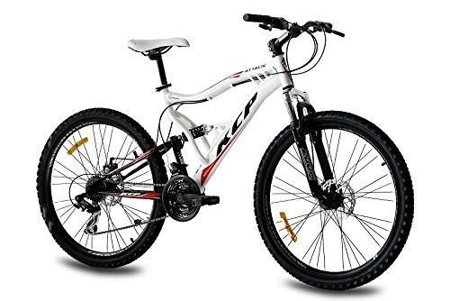 Mountain Bike : 26" KCP MOUNTAIN BIKE BICYCLE ATTACK 21 speed SHIMANO UNISEX white black - (26 inch)