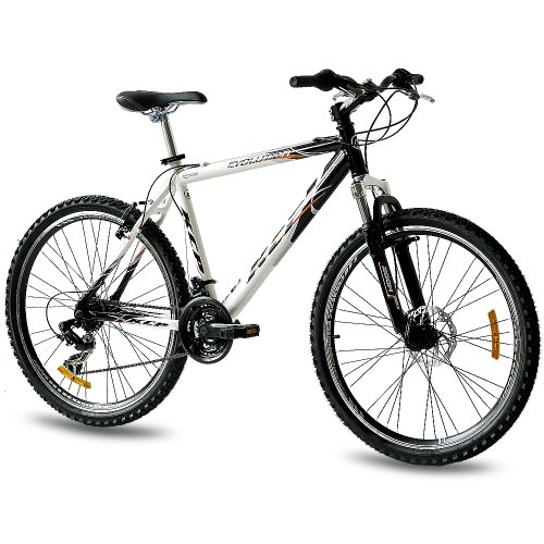 Mountain Bike : 26" KCP MOUNTAIN BIKE EVOLUTION ALLOY MEN with 18 speed SHIMANO white black - (26 inch)