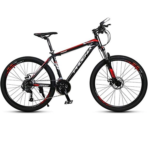 Mountain Bike : 26" Mountain Bike, Lightweight Aluminium Alloy Frame Bike, Dual Disc Brake and Locked Front Suspension, 27 Speed (Color : Red)