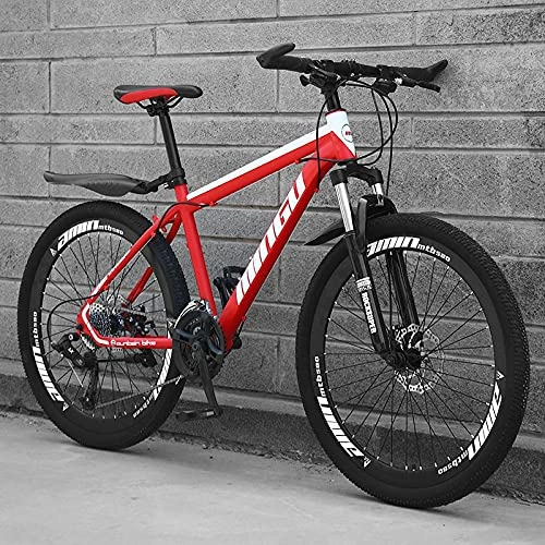 Mountain Bike : 26" Mountain Bikes - MJH-02 24 Speed Bicycle - Mountain Trail Bike for Adult & Youth, High-Carbon Steel Frame Full Suspension Dual Disc Brake MTB Bike - Personalities Cool - 5 Colors to Choose from