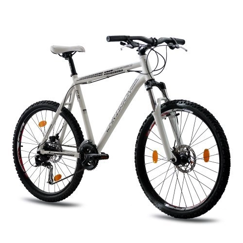 Mountain Bike : 26" MOUTAIN BIKE BICYCLE CHRISSON COLONIATOR Alloy with 24S SHIMANO ALIVIO white matt RST TITAN Fork - (26 inch)