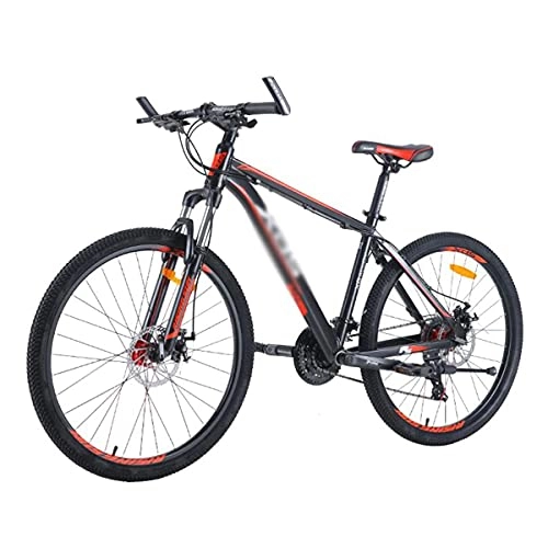 Mountain Bike : 26" Wheel Dual Suspension Mountain Bike For Men Woman Adult And Teens Aluminum Alloy Frame 24 Speed With Mechanical Disc Brake(Color:BlackRed)