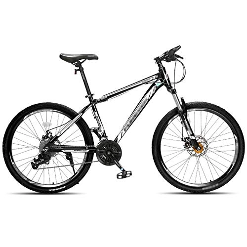 Mountain Bike : 26" Wheel Front Suspension Mountain Bike, 16" Frame 24 Speed Womens Variable Light Road Bike, with Lockout Suspension Fork (Color : Black, Size : 26inches)