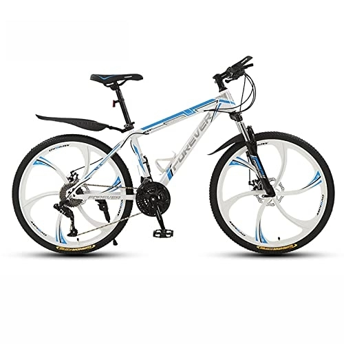 Mountain Bike : 26'' Wheel Mountain Bike / Bicycles for Men 21 / 24 / 27 / 30 Speeds Thickened High Carbon Steel Frame with Mechanical Double Discbrake and Lockable Suspension Fork, B, 30 speed