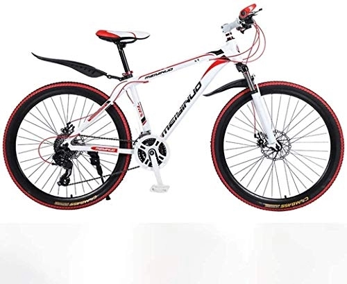 Mountain Bike : 26In Mountain Bike for Adult, 27-Speed Racing Bike, Lightweight Aluminum Alloy Full Frame, Wheel Front Suspension Mens Bicycle, (Color : Red, Size : E)