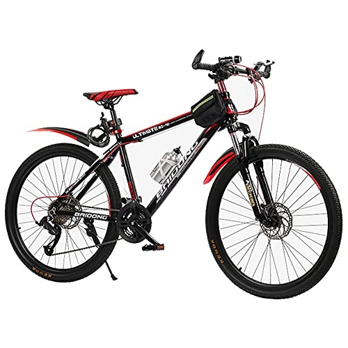 Mountain Bike : 26inch Adult Mens and Womens Mountain Bikes, Dual Disc Brakes, 21-Speed, Youth Mountain Bicycles, Outdoor Fitness Sports Road Bikes