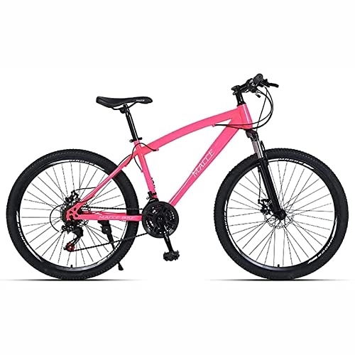 Mountain Bike : 26inch Mountain Bike, 21-30 Speed Youth Adult Women Road Bikes Light Steel Frame Double Disc Brake, Pink, 30 Speed