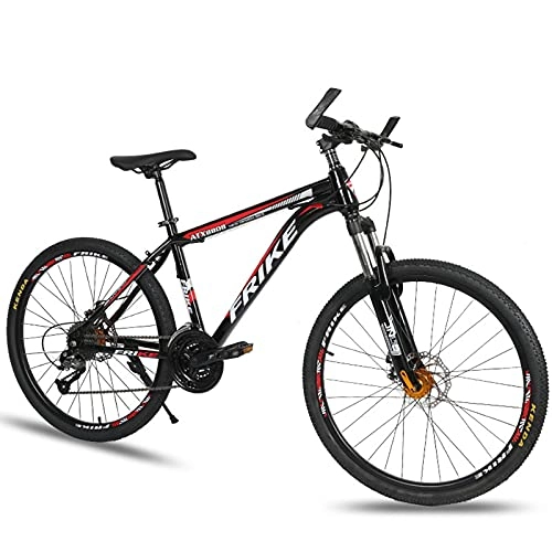 Mountain Bike : 26Inch Mountain Bike for Adult And Youth, 27 Speed Lightweight Mountain Bikes Dual Disc Brakes Suspension Fork, High Carbon Steel Frame, Front Suspension Anti-Slip Bike