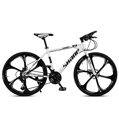 Mountain Bike : 26inch Wheels Mountain Bike Daul Disc Brakes Mens Bicycle Front Suspension MTB(Size:21-speed, Color:White)