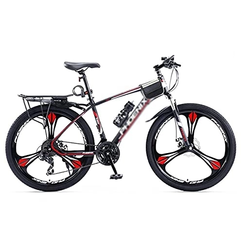 Mountain Bike : 27.5 in Steel Mountain Bike 24 Speeds with Dual Disc Brake Carbon Steel Frame for a Path Trail &Amp; Mountains / Red / 27 Speed (Red 24 Speed)