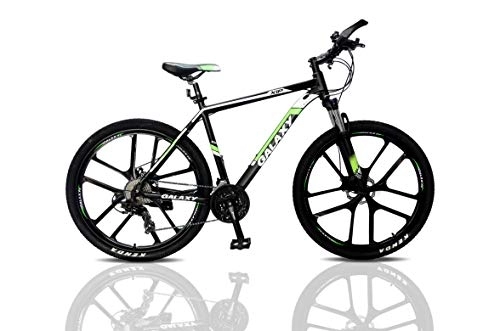 Mountain Bike : 27.5 inch Mountain Bike Galaxy Aluminium Alloy MTB Suspension Mens Bicycle 24 Gears Dual Disc Brake with Hydraulic Lock Out Fork & Hidden Cable Design for Adults Bikes (Black / Green)