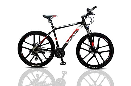 Mountain Bike : 27.5 inch Mountain Bike Galaxy Aluminium Alloy MTB Suspension Mens Bicycle 24 Gears Dual Disc Brake with Hydraulic Lock Out Fork & Hidden Cable Design for Adults Bikes (Black / Red)