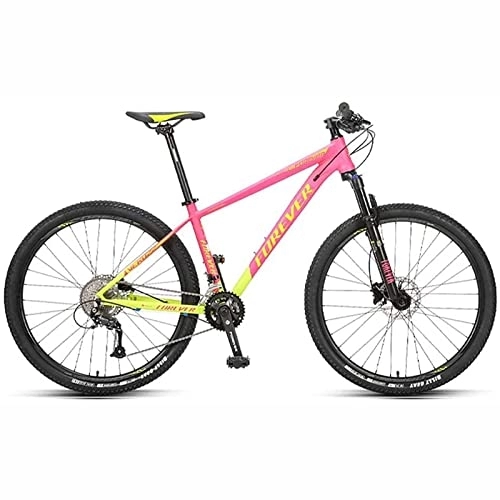 Mountain Bike : 27.5 inch Professional Racing Bike, Mountain Bike for Women Adult Aluminum Alloy Frame 18-Speed Off-Road Variable Speed Bicycle, Pink, 27.5 Inches