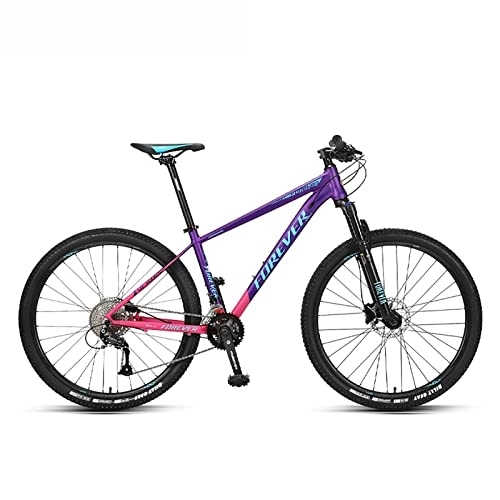 Mountain Bike : 27.5 inch Professional Racing Bike, Mountain Bike for Women Adult Aluminum Alloy Frame 18-Speed Off-Road Variable Speed Bicycle, Purple, 27.5 Inches