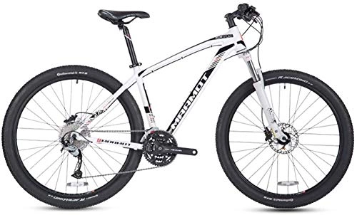 Mountain Bike : 27-Speed Mountain Bikes, 27.5 Inch Big Wheels Hardtail Mountain Bike, Adult Women Men's Aluminum Frame All Terrain Mountain Bike (Color : White)