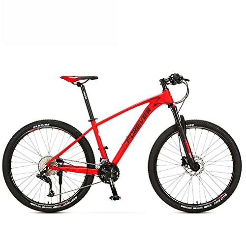 Mountain Bike : 33 Inches Mountain Bike Professional Racing Bike, Male and Female Adult Double Shock-Absorbing Variable Speed Bicycle Flexible Change of Speed Gears, Red, 26 Inches