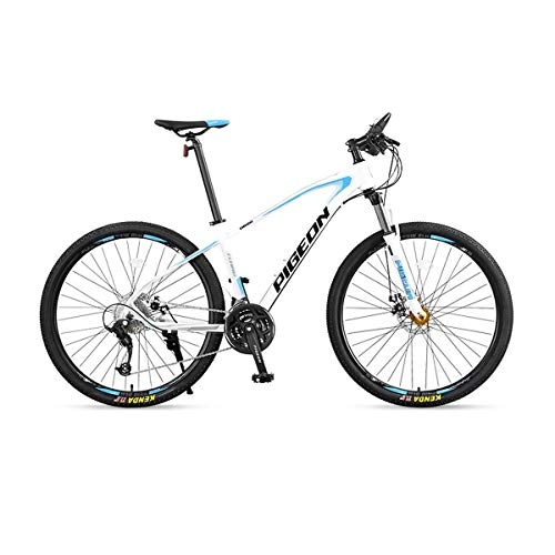 Mountain Bike : 8haowenju 27.5 Inch 27-speed Mountain Bike, Bicycle, Male And Female Student City Commuter, Adult Mountain Biking (Color : White, Edition : 27 speed)