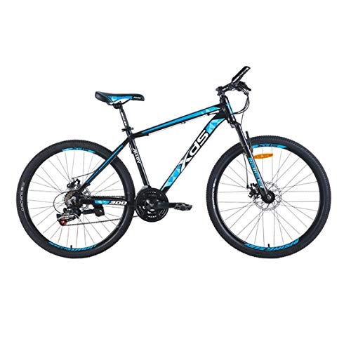 Mountain Bike : 8haowenju Bicycle, Mountain Bike, Adult Male And Female Student Bicycle, 21-speed 26-inch Aluminum Alloy Shifting Bicycle (Color : Black blue, Edition : 21 speed)
