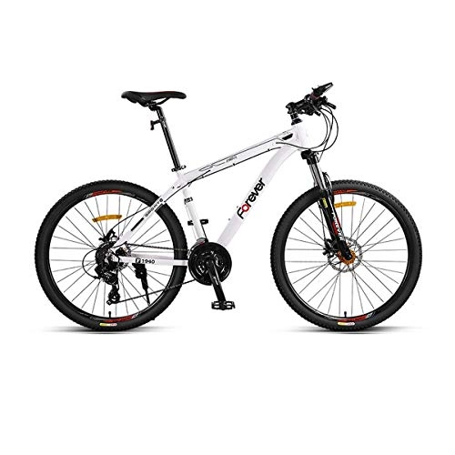 Mountain Bike : 8haowenju Bicycle, Mountain Bike, Adult Male Student Bicycle, 26 Inch 21 Speed, Road Bike (Color : White, Edition : 21 speed)