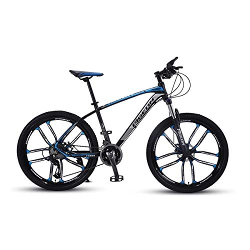 Mountain Bike : 8haowenju Mountain Bike, 26 Inch Variable Speed Bicycle, Aluminum Alloy Men And Women Students Off-road Racing, City Bike, Multiple Styles (Color : Black blue, Edition : 30 speed)